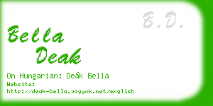 bella deak business card